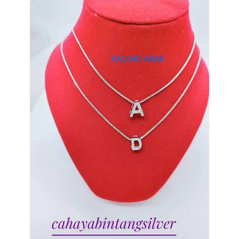 KALUNG ANAK INISIAL PERAK ASLI SILVER 925(BISA JUAL KEMBALI)