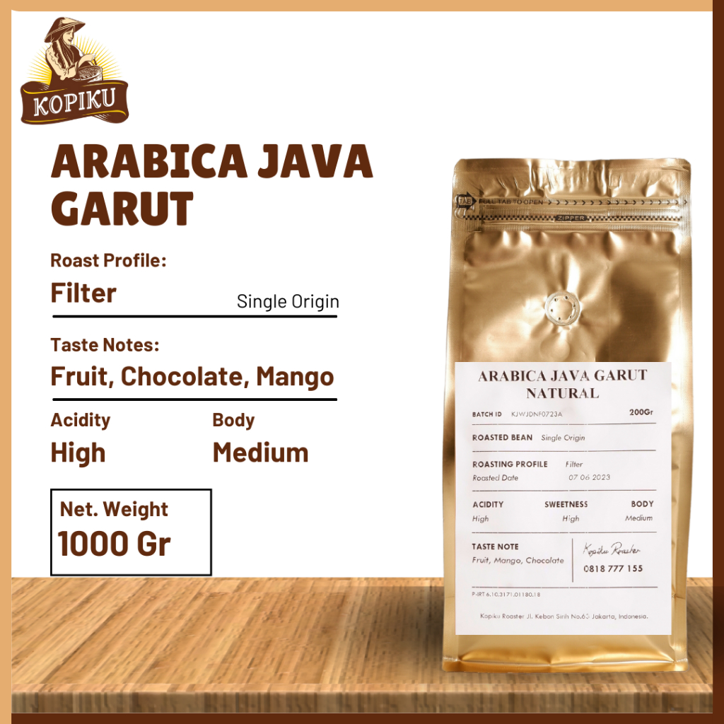 

Biji Kopi Bubuk Arabica Java Garut Grade 1 Coffee Roast Beans Filter 200 gram