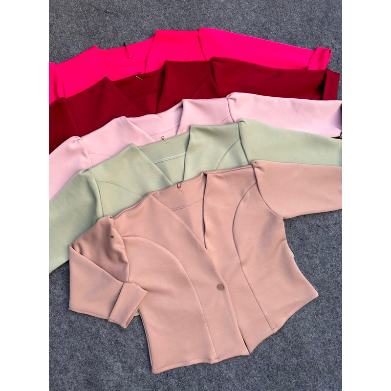 Blazer Outer Crop Kancing 1 Terbaru