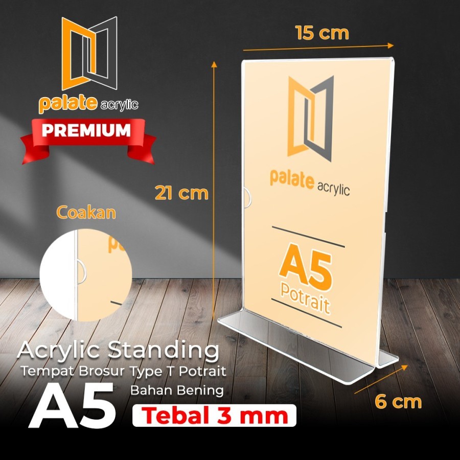 

AKRILIK TENT HOLDER A5 T PORTRAIT - 3MM PREMIUM