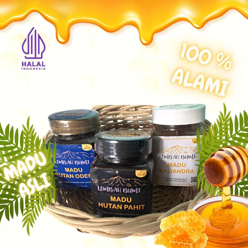 

Paket Hemat (3 in 1) Madu Lembah Bumi Varian 250 gr Natural Raw Honey - Madu Hutan Asli Jawa Barat