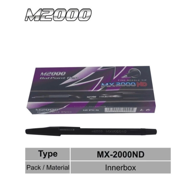 

1 PAK / 12 PC Ball Pen / Pulpen / Pena MX 2000 ND