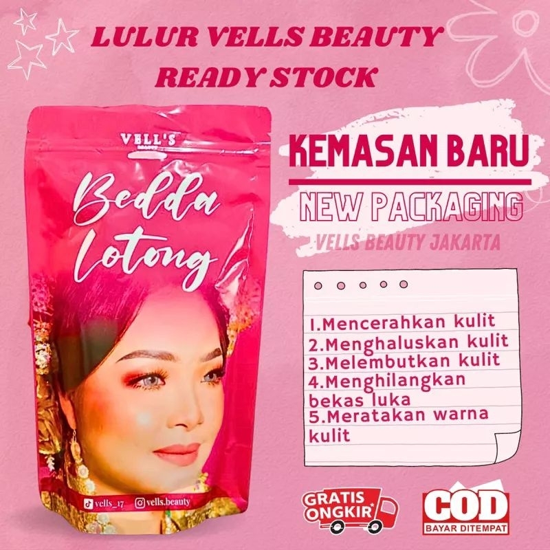 NEW VELLS BEAUTY LULUR BEDDA LOTONG
