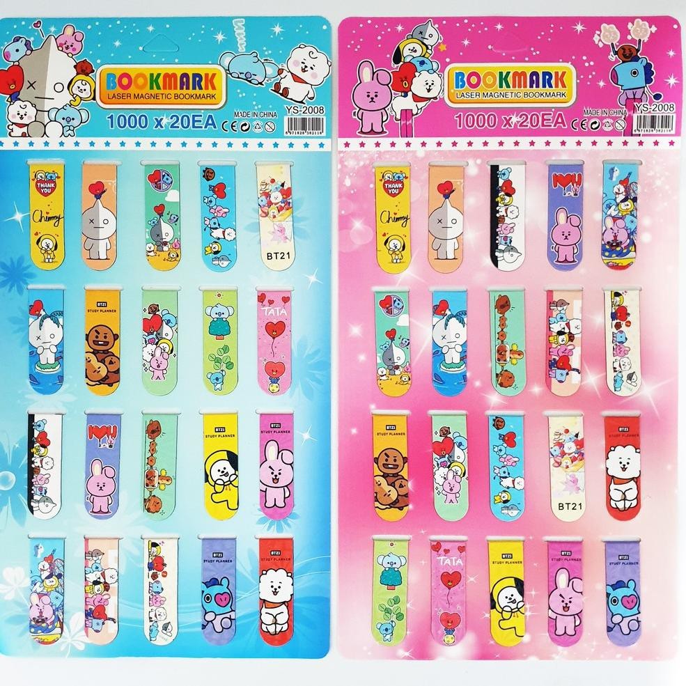 

1 LEMBAR 20 PCS PEMBATAS BUKU MAGNET / PEMBATAS BUKU MAGNET MOMO / PEMBATAS BUKU MOTIF CUTE