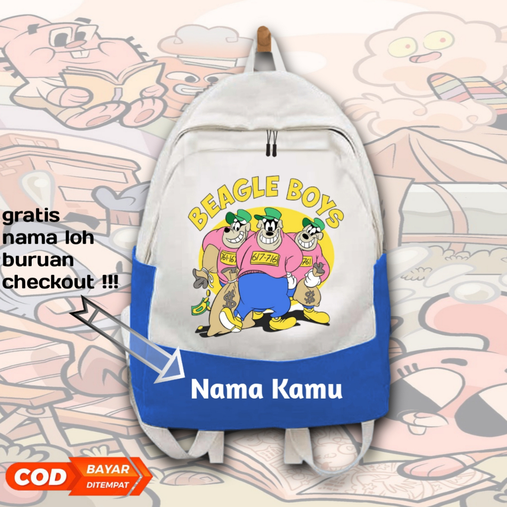 Tas ransel anak BeaGle Boys/bucket hat