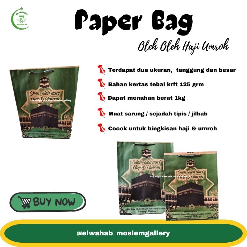 

(satuan) Paper bag oleh oleh Haji dan Umroh