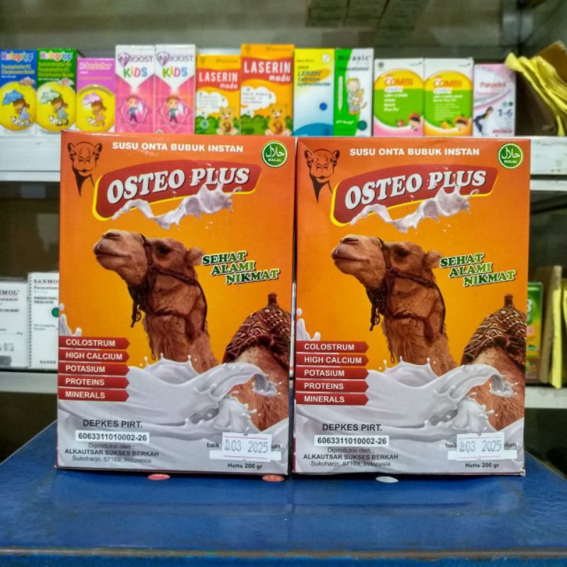

OSTEO plus/ Susu onta/ Kesehatan tulang/ dapat mendukung kesehatan otak dan jantung