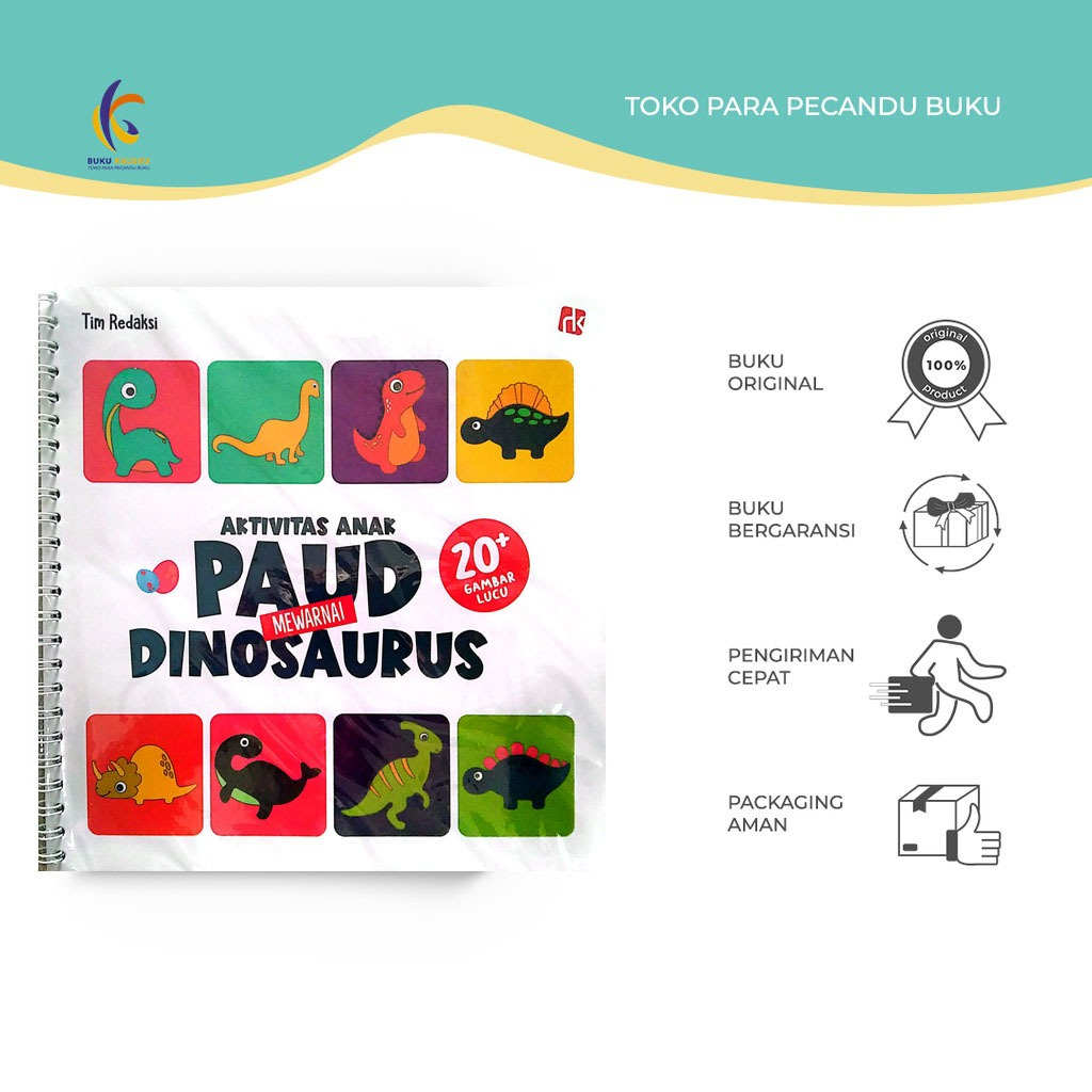 Buku Aktivitas Anak - Aktivitas Paud Mewarnai Dinosaurus - Tim Redaksi - Cikal Aksara - Bukukaluku