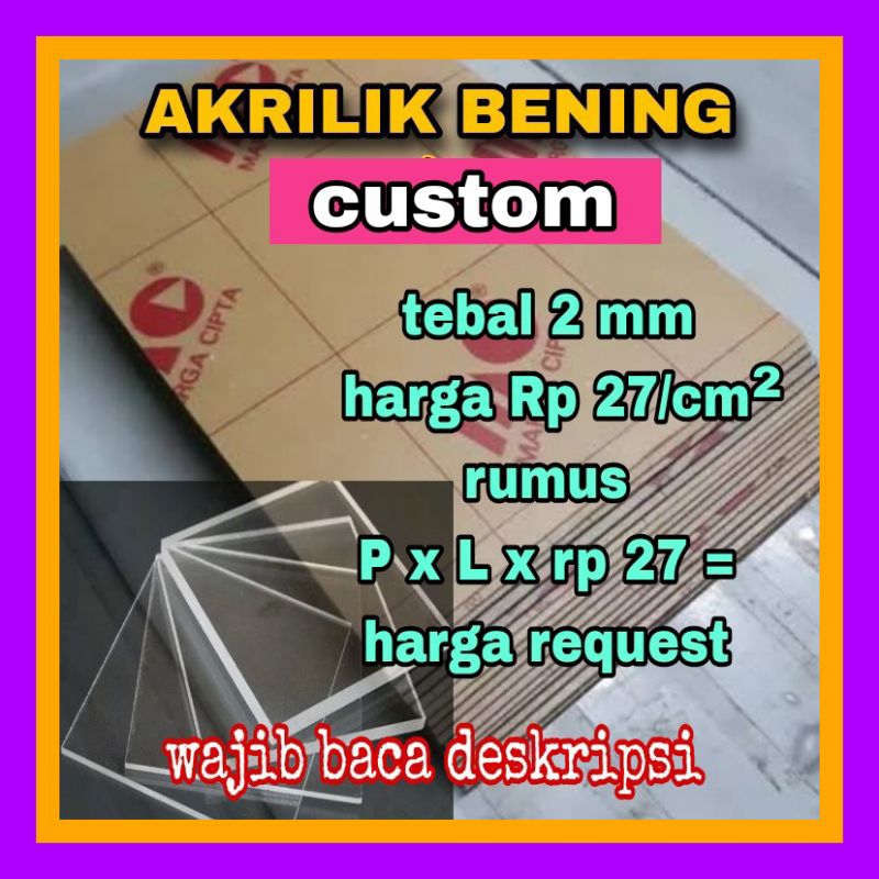 Akrilik bening 2 mm rp 27/Acrylic Custom/AKRILIK MURAH