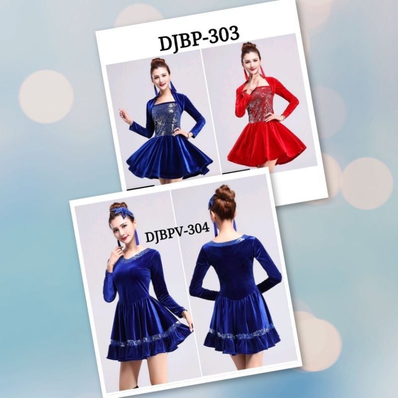 Dress Dance Pakaian Line Dance Bally Dance Salsa Latin Kostum Model Terbaru DJBP-303, DJBPV-304