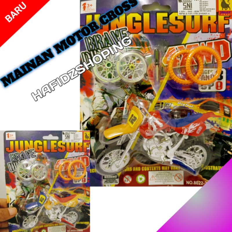 Mainan Motor Cross Jungle Surf Tanpa Orang 2 Ban Serep