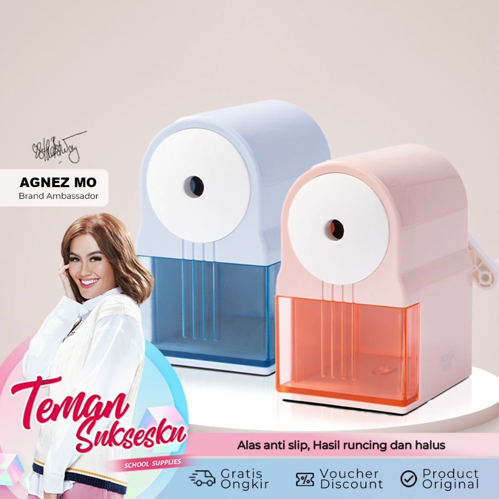 

Deli Jakarta / Deli-VB163 Rotary Pencil Sharpener / Pencil Sharpener With Canester 1 Hole / Rautan Pensil Putar Pisau Tajam Yang Lagi Viral Karakter Lucu Aesthetic Murah Alas Anti Slip Berkualitas Dan Tahan Lama / Deli X Agnez Mo