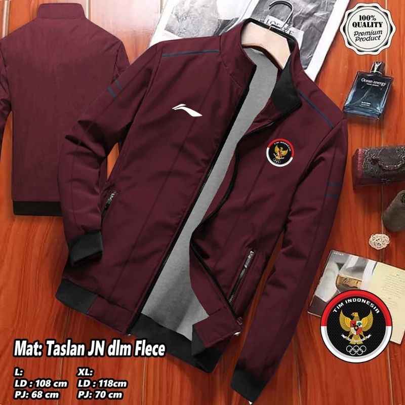 Jaket timnas indonesia lining - jaket timnas lining sablon - jaket bolak balik