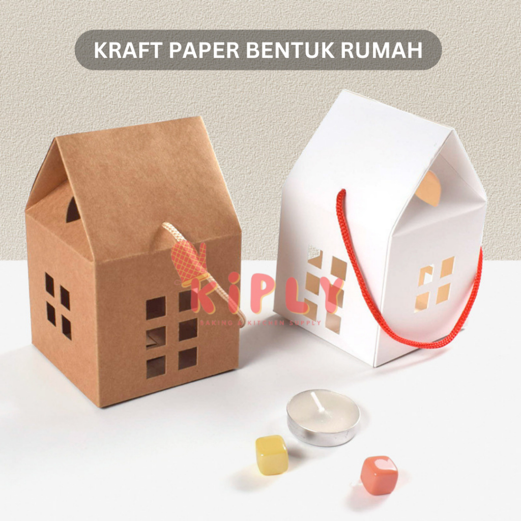 

Kraft Paper Bentuk Rumah/Paper Bag Bentuk rumah/Kotak Kado Ulang Tahun/Souvenir Ulang Tahun