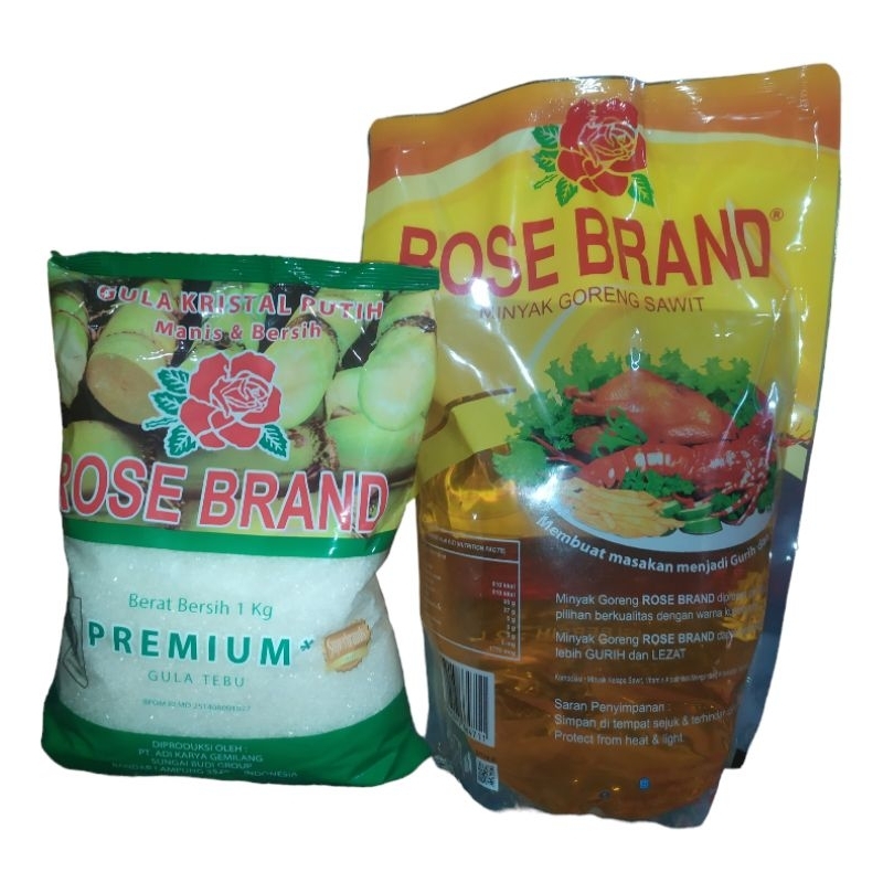 

PAKET SEMBAKO MINYAK ROSE BRAND 2 LITER + GULA ROSE BRAND 1 KG