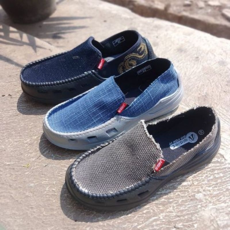 Bisa COD Sepatu Karung Spokat  Pria Ardiles Terbaru Slip on Spokat Karet Flat