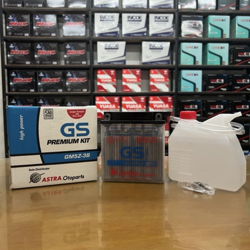 GS Astra GM5Z-3B Premium Aki Basah Motor Supra X Astrea Megapro Jupiter Mio Sporty Vega R