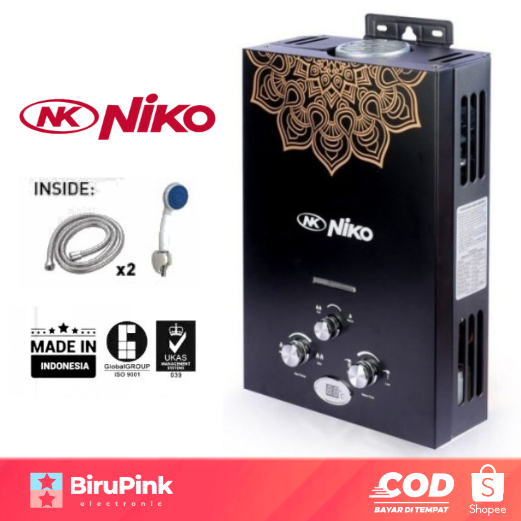 Water Heater Gas / Pemanas Air Kamar Mandi Gas NIKO NK6LDN