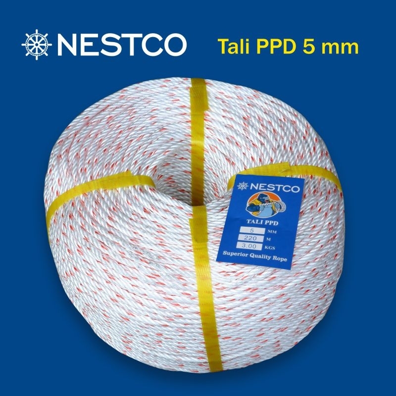 

Tali Tambang PPD Putih ukuran 5 mm berat 2.64 kg /per 1 roll