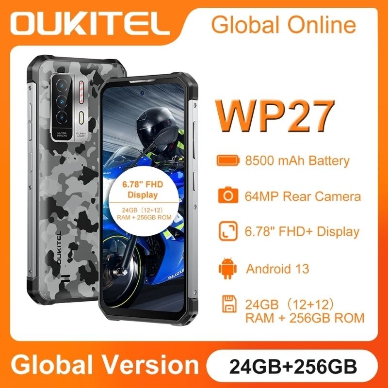 OUKITEL WP 27, ram 12gb/256gb.rugged outdoor phone.