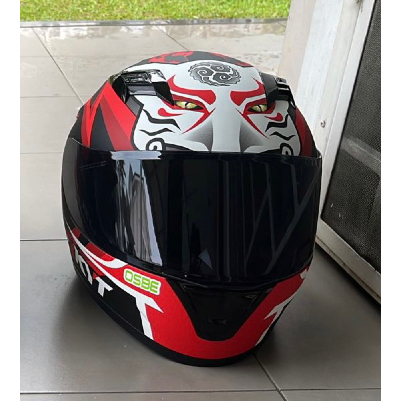 Helm FullFace KYT R-10 Kabuki Cat Doff Second/Seken Ukuran L
