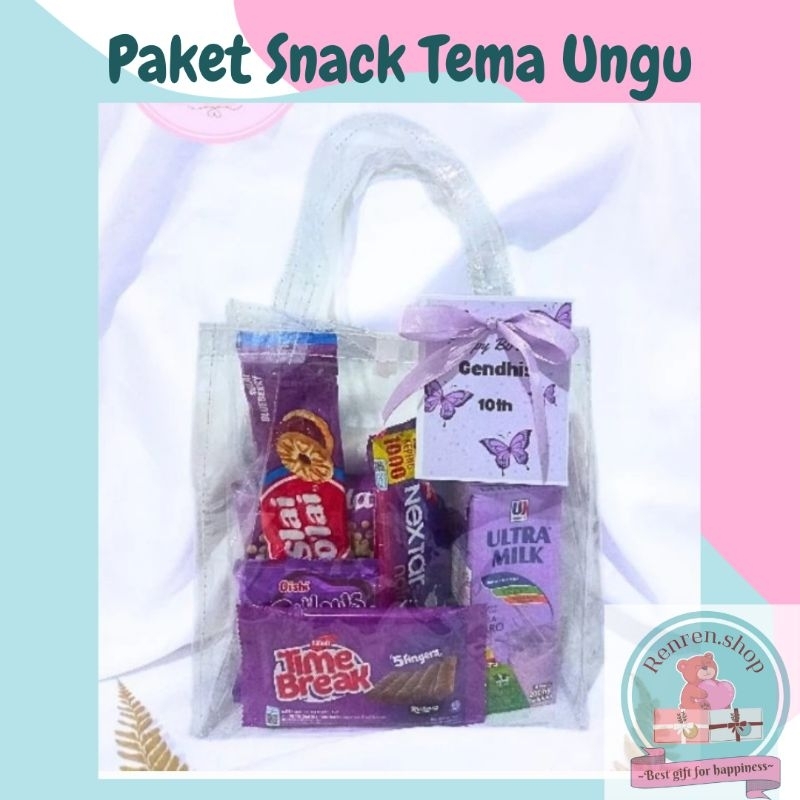 

Paket snack ulang tahun tas mika ( FREE CARD)