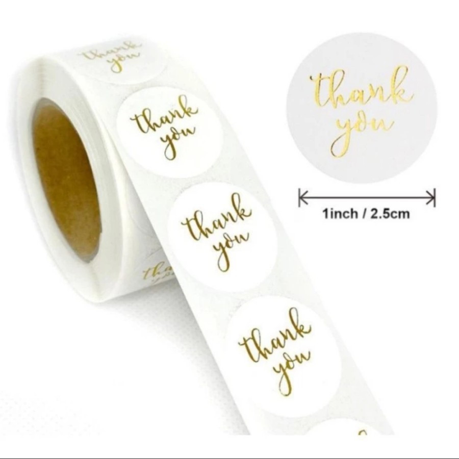 

Sticker 1 Roll 500pc Stiker Packing Craft Label Thank You For Order