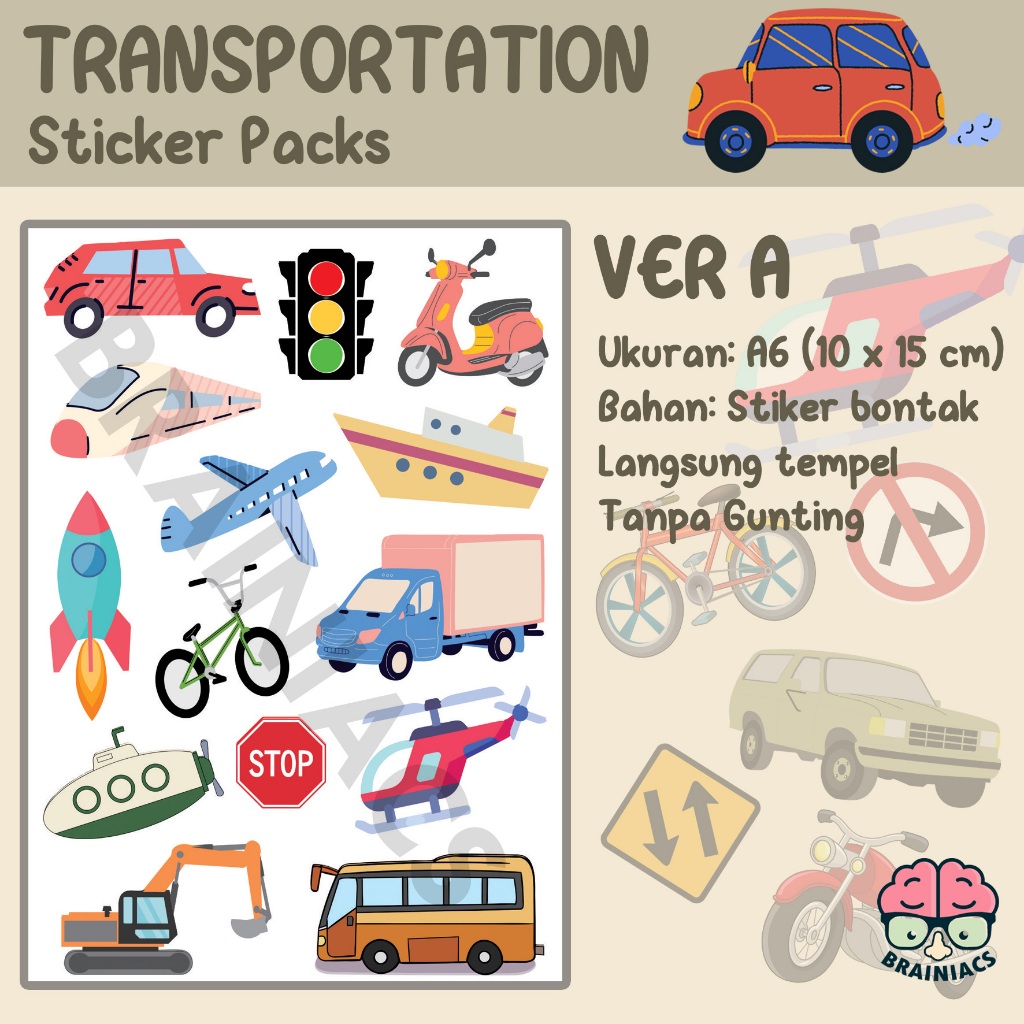 

ST-001, Sticker Stiker Transportation Transportasi Mobil
