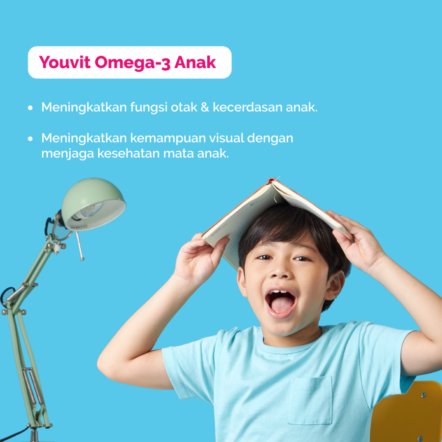Youvit Omega 3 Anak 2 Sachet (14 Hari) untuk Otak, Mata Anak (Vitamin Otak Anak)