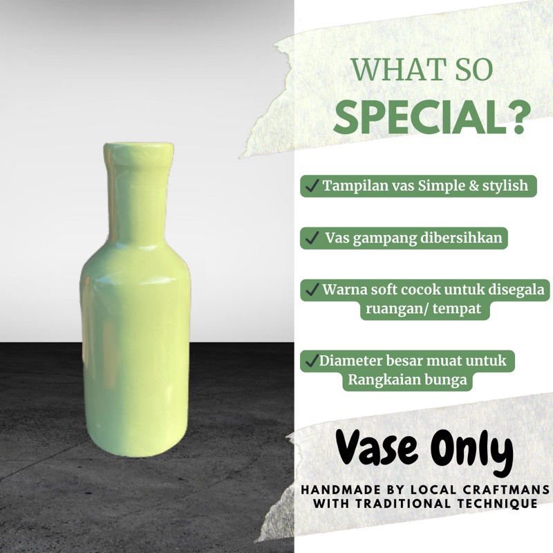 Vas Bunga Keramik VAS BUNGA AESTHETIC VAS BOTOL COLOR Vas dekor ruangan Vas aesthetic