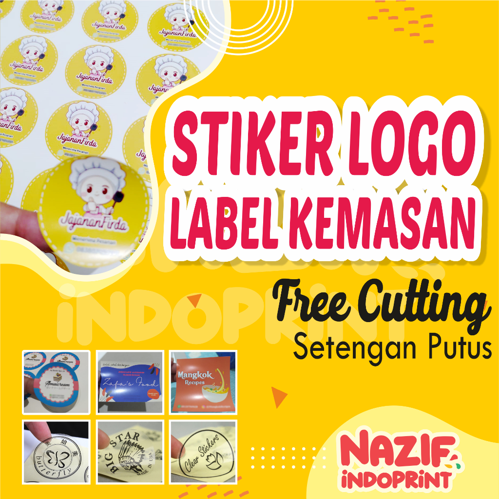 

Cetak Stiker Vinyl Label Kemasan Vinyl Putih ANTI AIR / Stiker Transparant / Stiker Label Kemasan / Stiker Cutting Murah Berkualitas