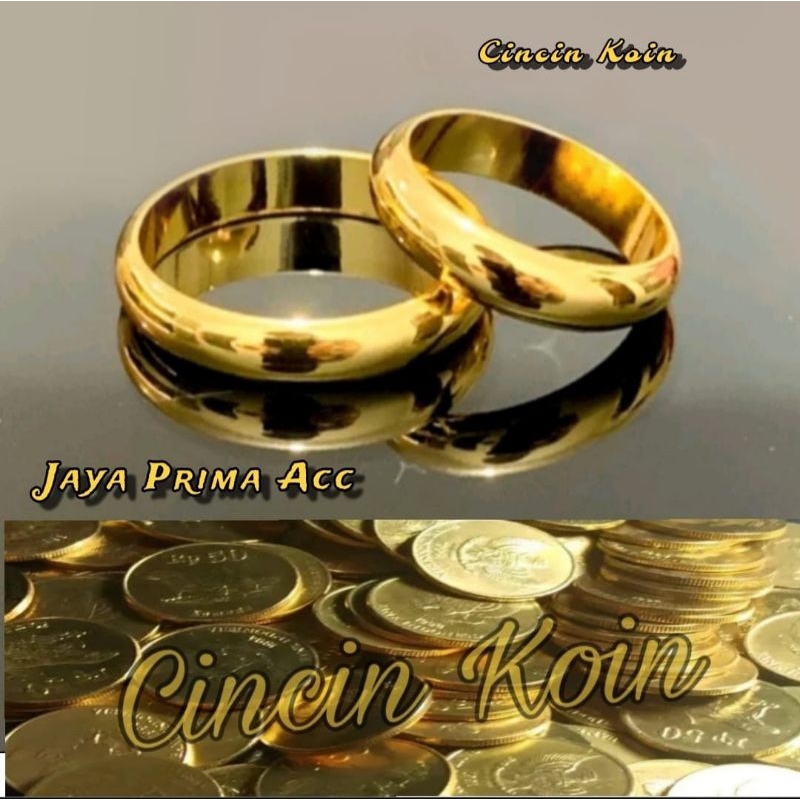 New Cincin Koin Polos Gold Berlapis Emas 24K ANTI KARAT
