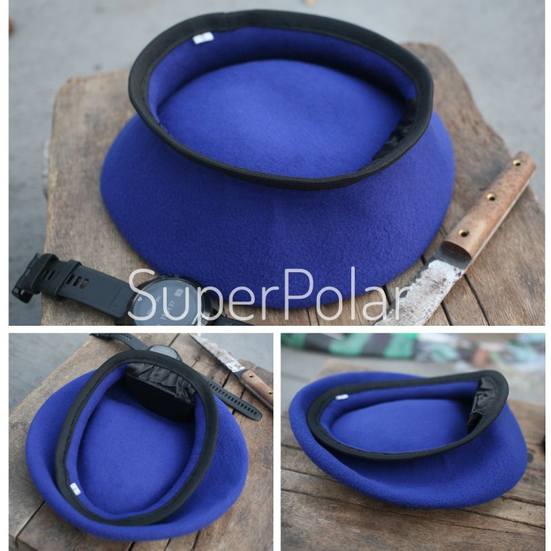 TOPI BARET BIRU POLAIRUD + EMBLEM MIRROR