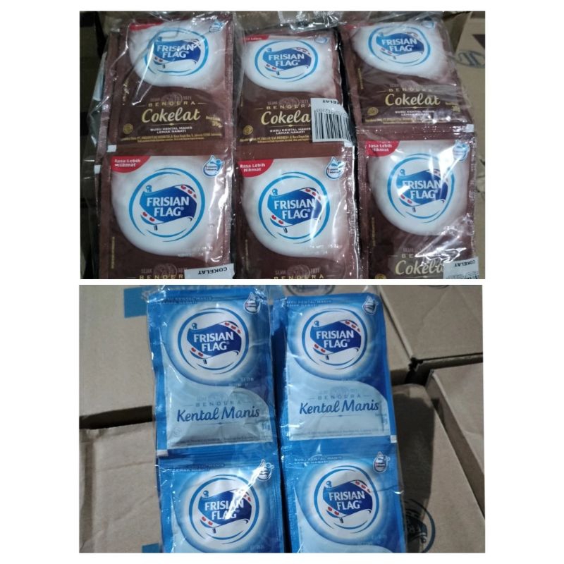 

Frisian flag SuSu kental manis Coklat dan putih 6 sachet