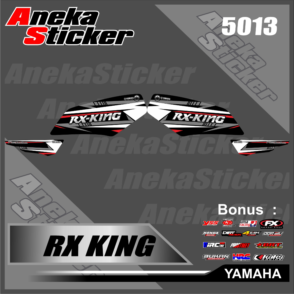 5013a Sticker Striping Motor Rx King Desain List Merah Terbaru variasi semifull