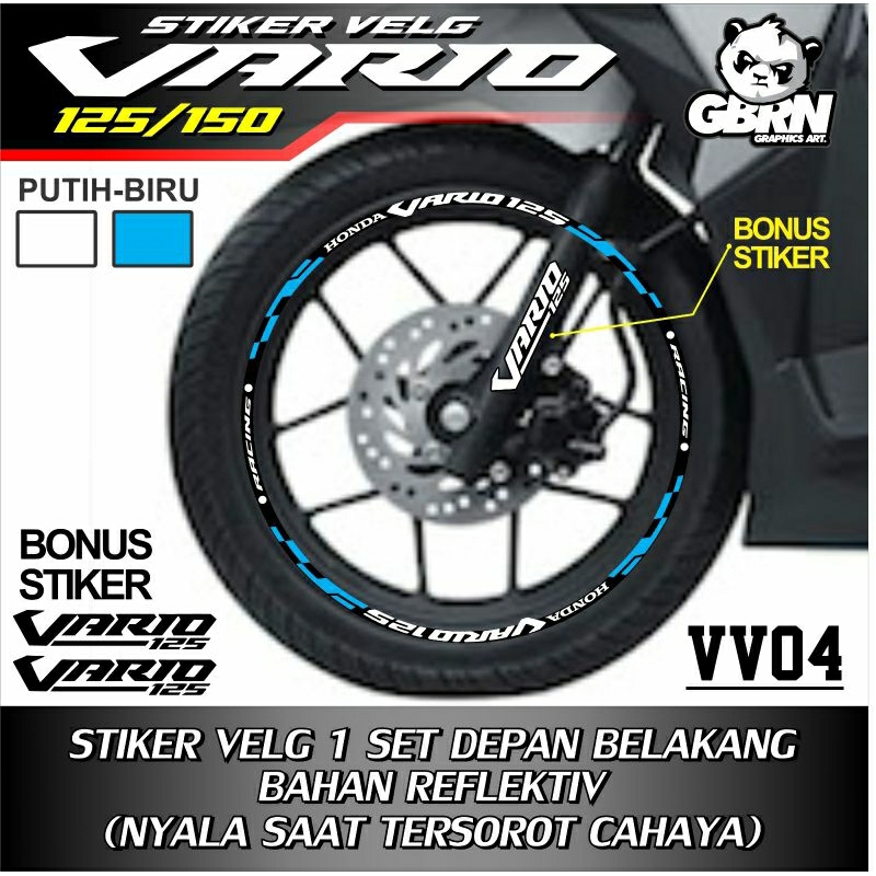 STICKER VELG VARIO 125/150 , STICKER MOTOR VARIO,