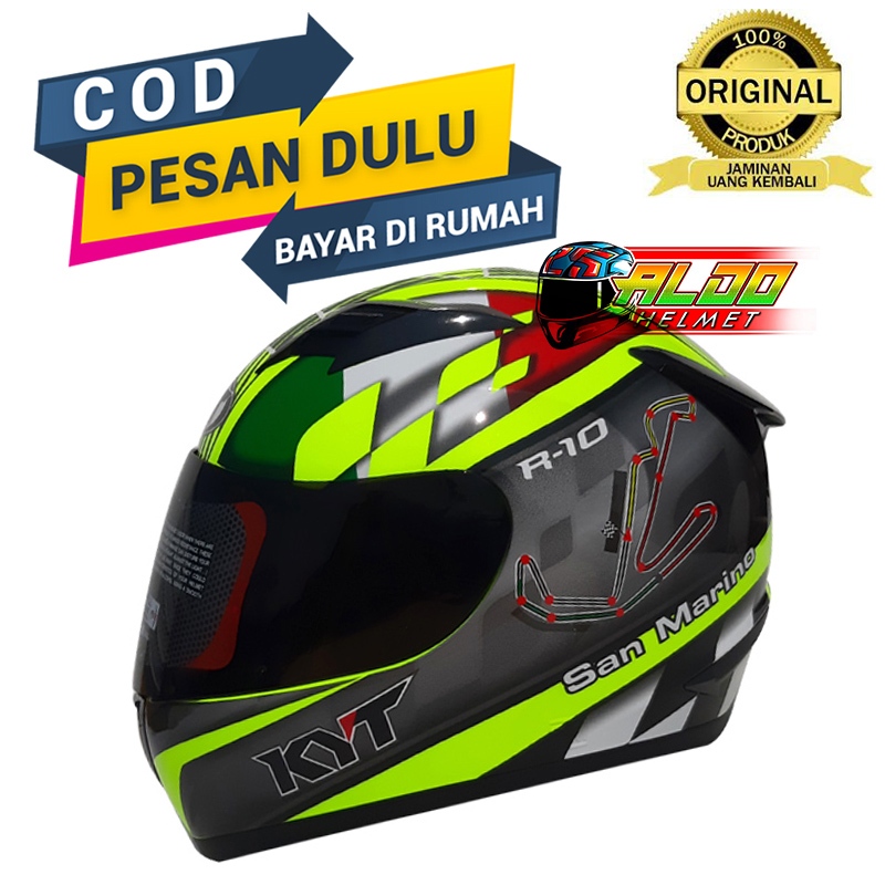 Helm KYT R-10 | Kyt R10 motif SANMARINO | kyt fullface original | FREE packing dus & bubble wrap