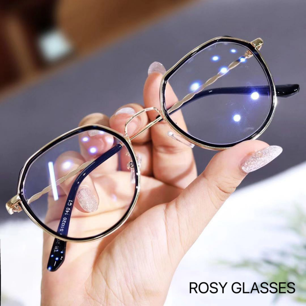 Kacamata minus -1.0 to -6.0 wanita anti radiasi Poligonal kacamata frame Korea Untuk Wanita