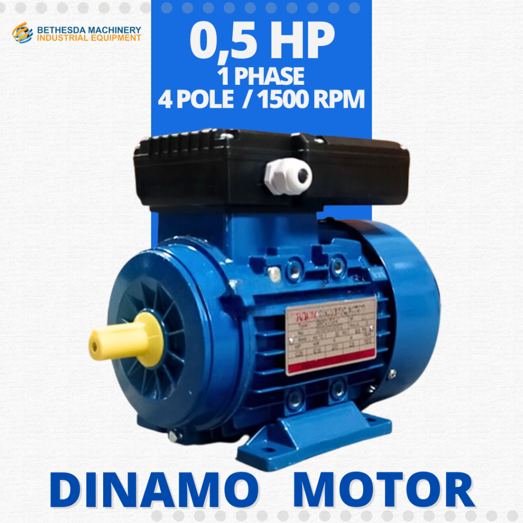 Mesin Penggerak Dinamo 0.5 HP 1 Phase Elektric Motor 0,5HP 1500Rpm