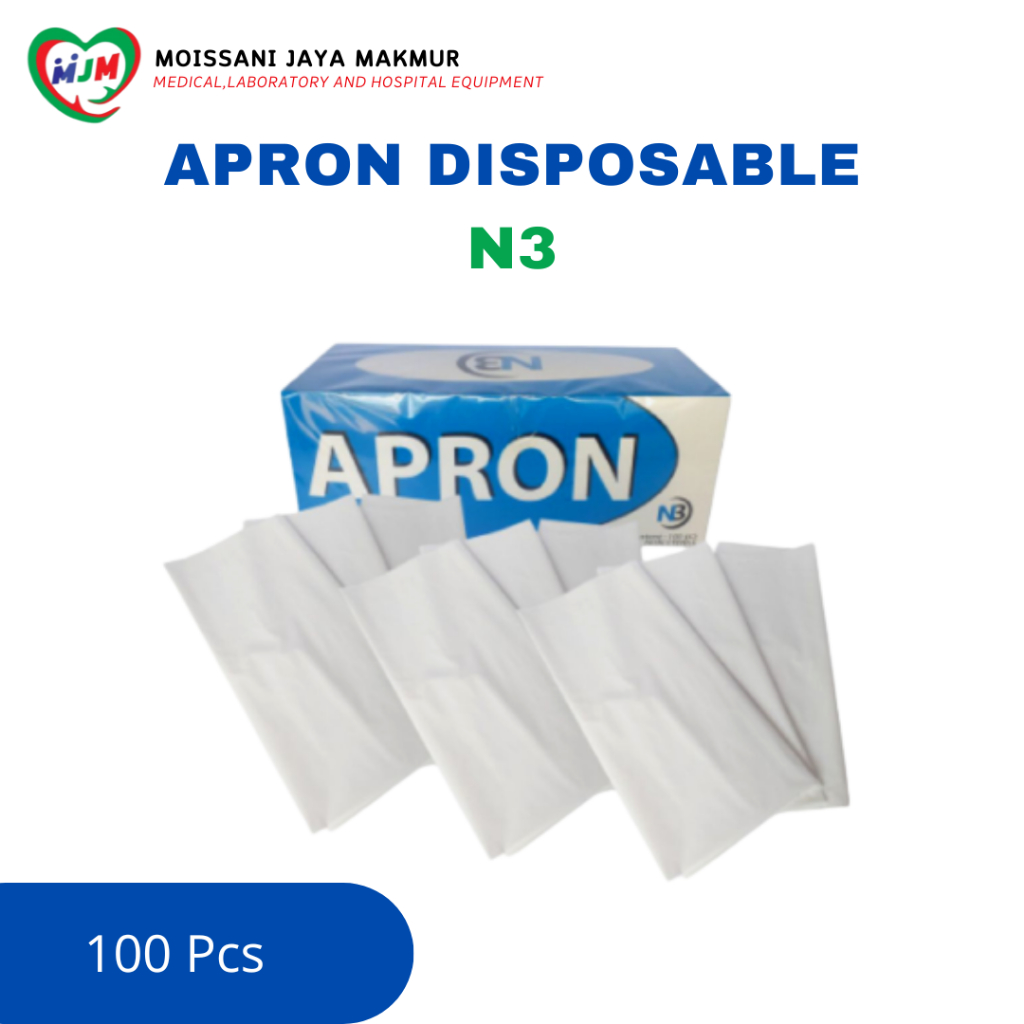 APRON N3 DISPOSABLE LENGAN PANJANG APRON PLASTIK LAPISAN BAJU OPERASI