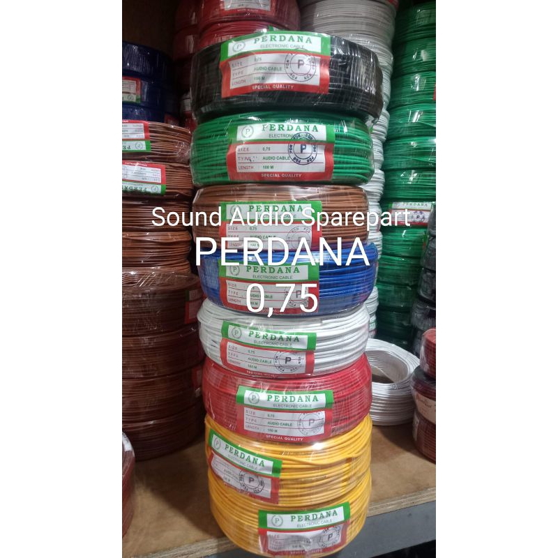 KABEL AUDIO PERDANA 0,75 / KABEL NYAF/SERABUT 1X0,75 MERK PERDANA ( 100 METER )