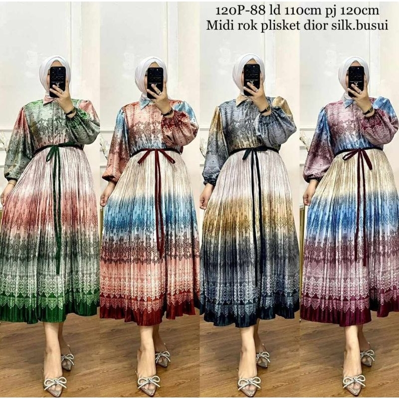 Midi Dres Plisket  Dior silk