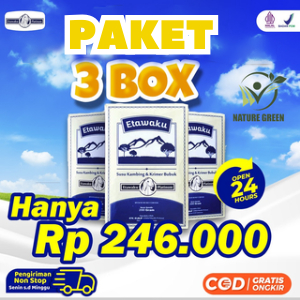 

Paket Bebas Sesak Nafas 3 Box ETAWAKU PLATINUM - Susu Kambing & Krimer Bubuk - Etawa ORIGINAL