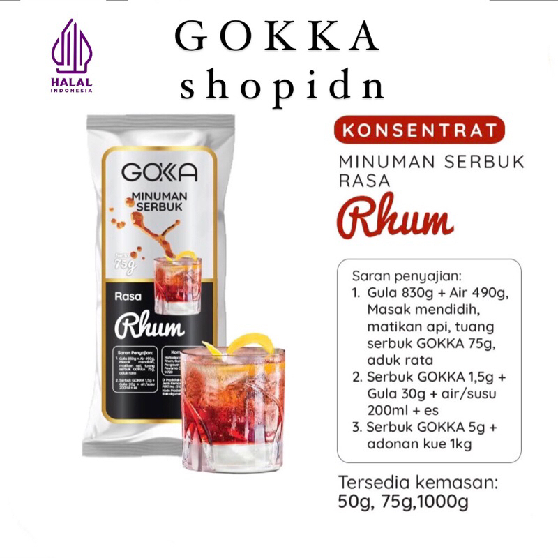

Bubuk Minuman Rhum Gokka 50g - Powder drink Rhum 50g [Gokka Drink 50g]