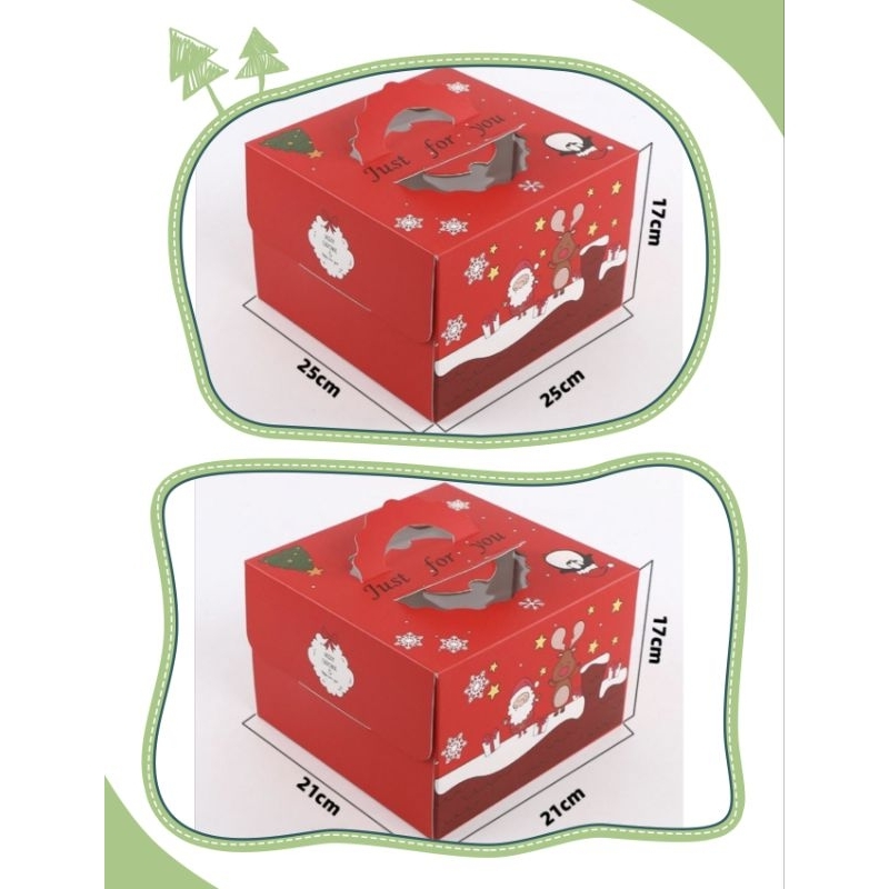 

Premium Box Natal 21x21 x17cm box natal 25x25 x17cm box bolu natal box chiffon natal box natal pudding box natal chiffon dus natal kotak natal box natal kue christmas box hampers natal box cookies natal box kuker natal