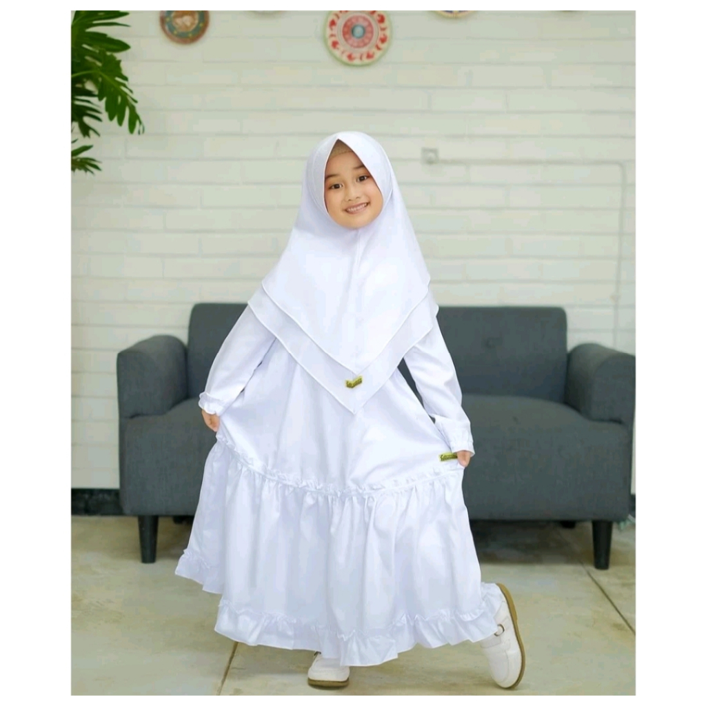 Gamis Anak Perempuan Gamis Anak Warna Putih Anak 1-10 Tahun Gamis Putih Manasik Haji Anak Gamis Mana