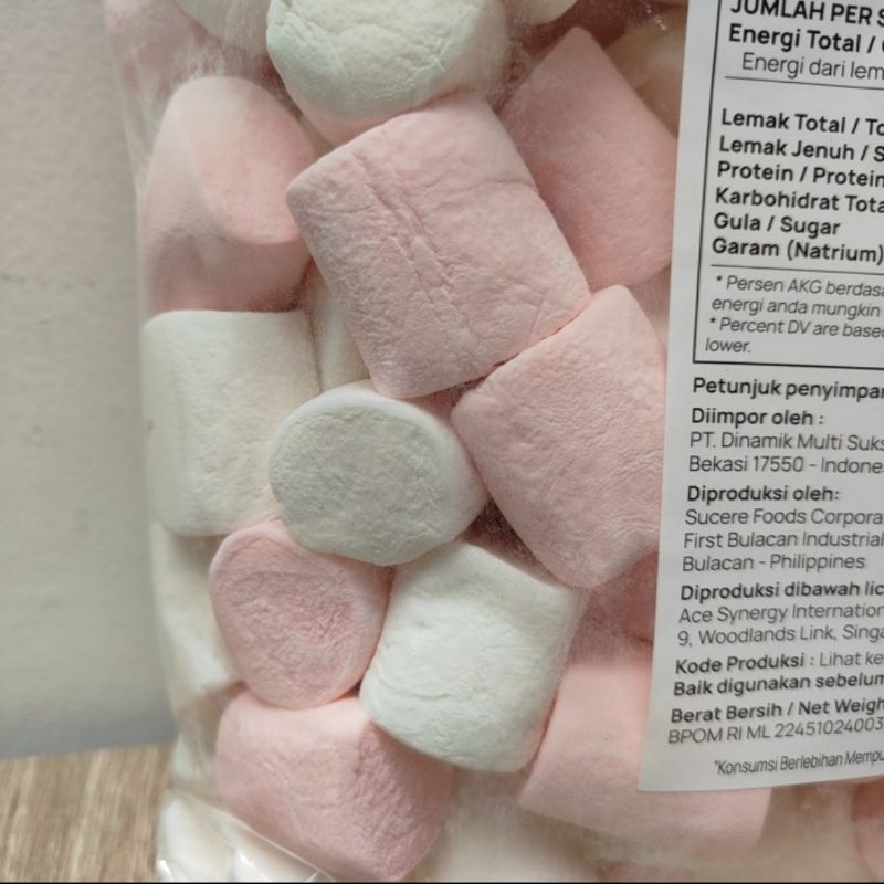 

bGF Corniche Marshmallow Mega Pink White 1kg - Marsmalow Marshmalow Halal
