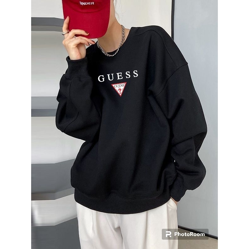 Jaket sweater guess crewneck guess pria wanita