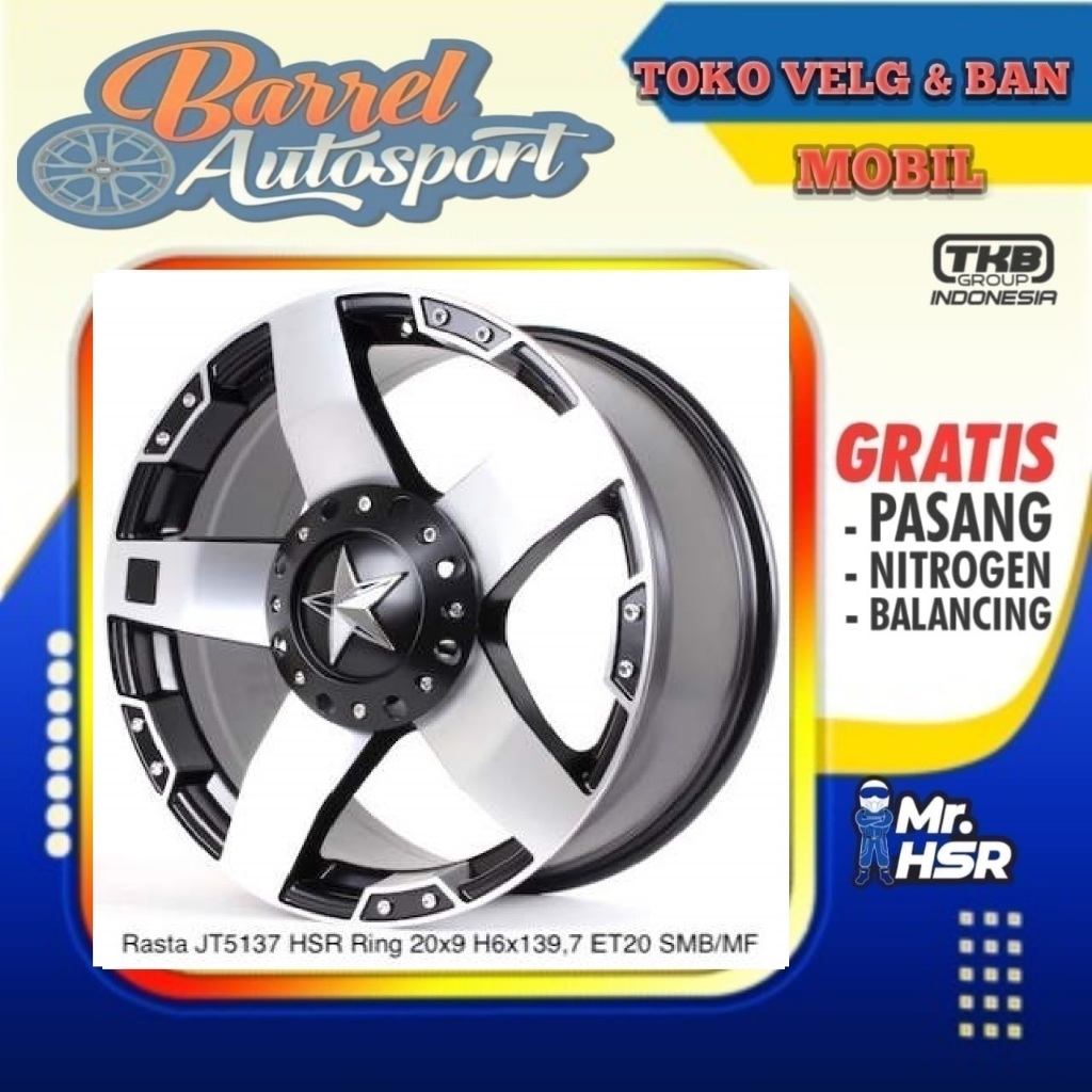 Velg Mobil Offroad Ring 20 Buat Mobil Wrangler,Triton,Hilux,Ford Rangger dll