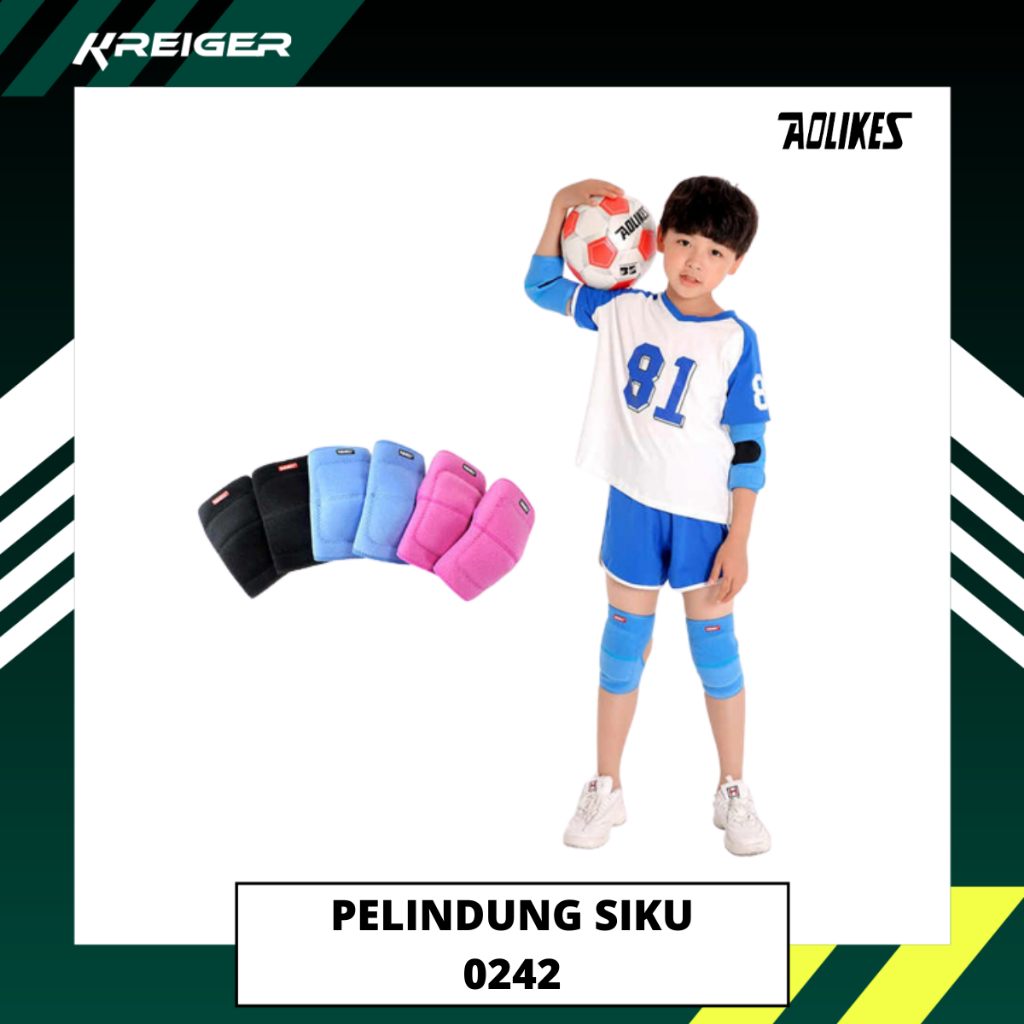 Deker Pelindung Siku Tangan Anak Aolikes 0242 Elbow Sleeve Support Protector Kids Penopang Cidera Si